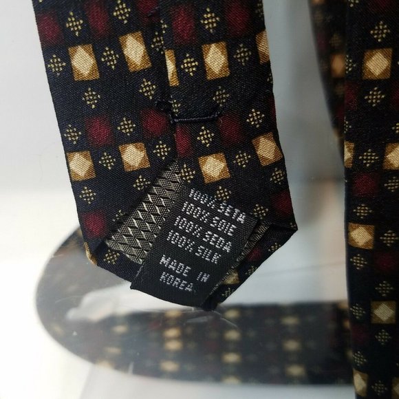 DI MOGGIO GOLD X-LONG MEN'S TIE PURE SILK GEOMETRI - Picture 6 of 6